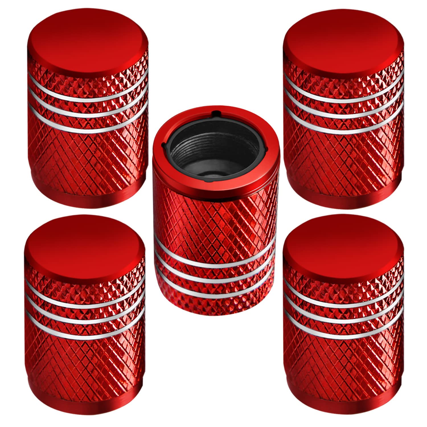 Tire Valve Stem Caps for Car Tire Cap 5 Pack Corrosion Resistant Leak-Proof Premium Alloy Universal fit for Car Bike Truck Motor